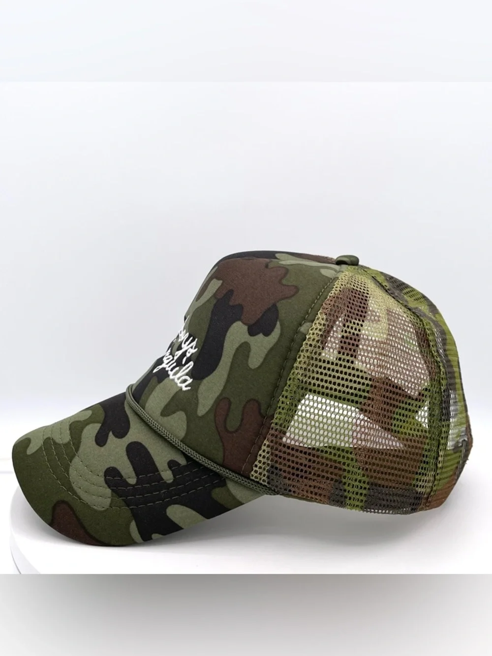 Cowboys & Tequila Embroidered Camo Trucker Hat NEW